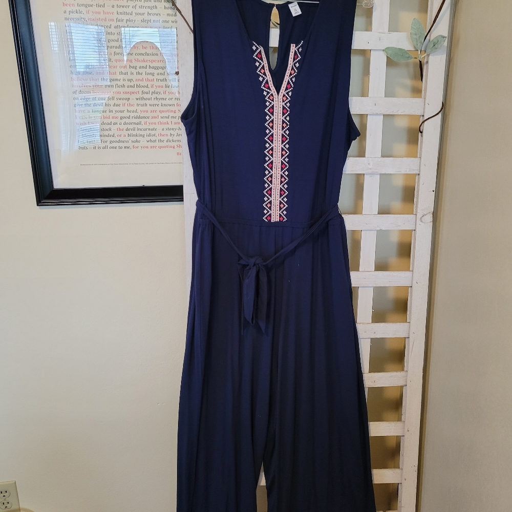Old Navy Wide Leg Navy Jumpsuit with Torso Design